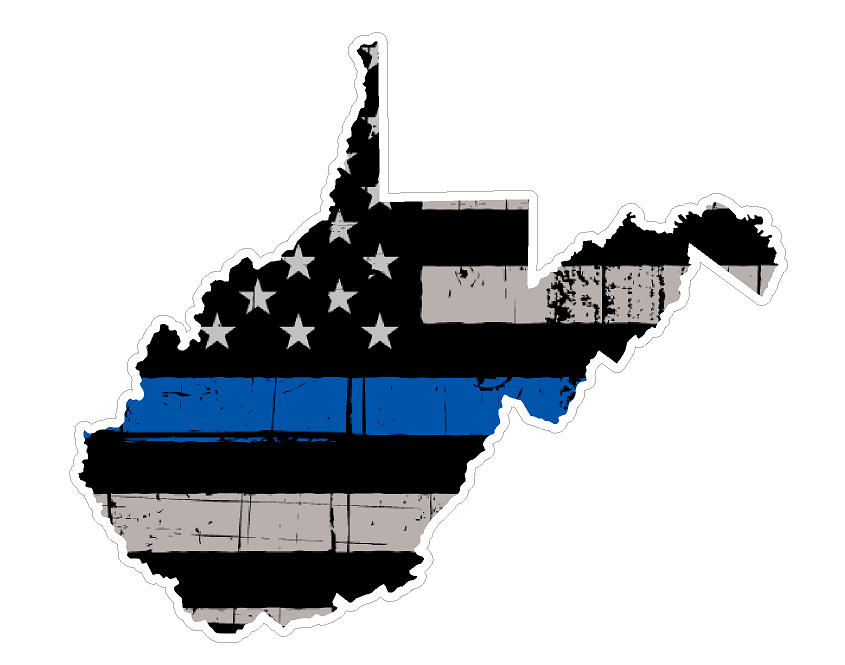 West Virginia State (V48) Thin Blue Line Vinyl Decal Sticker Car/Truck Laptop/Netbook Window