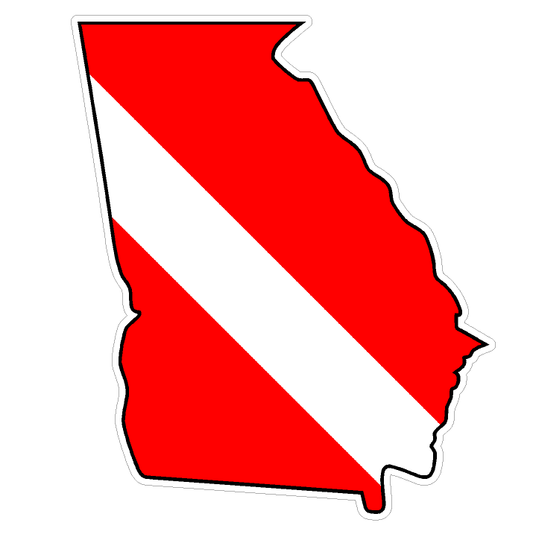 Georgia State (Y11) Diver Down Flag Vinyl Decal Sticker Car Laptop/Netbook