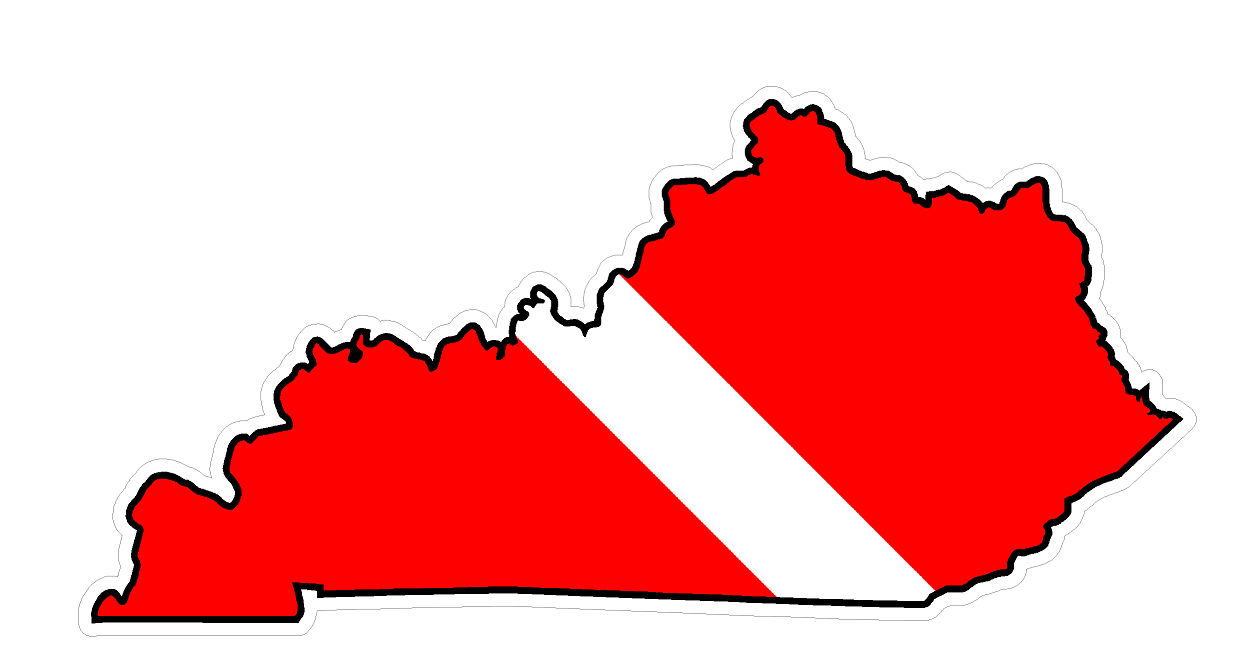 Kentucky State (Y18) Diver Down Flag Vinyl Decal Sticker Car Laptop/Netbook