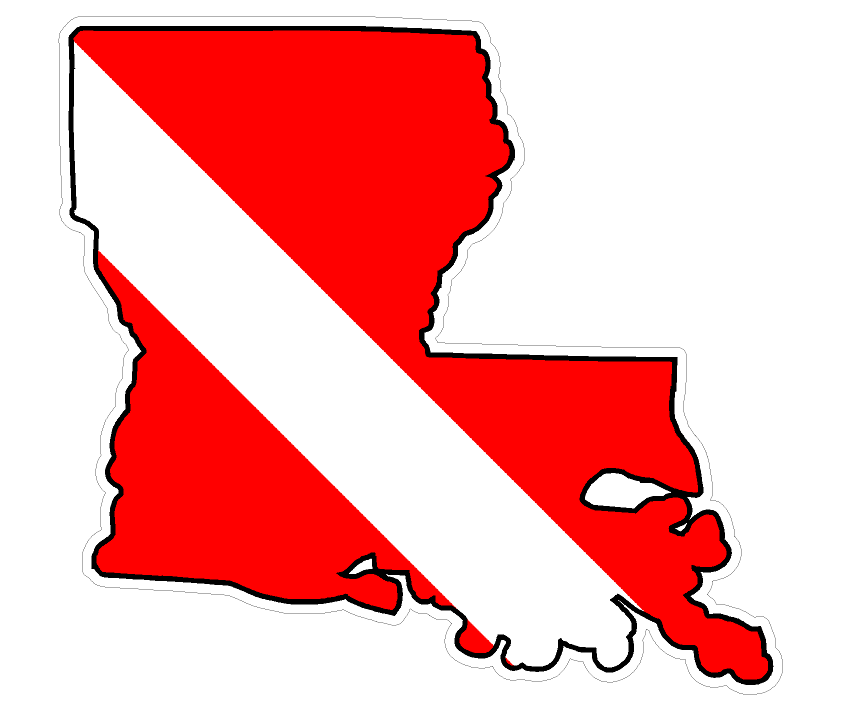Louisiana State (Y19) Diver Down Flag Vinyl Decal Sticker Car Laptop/Netbook