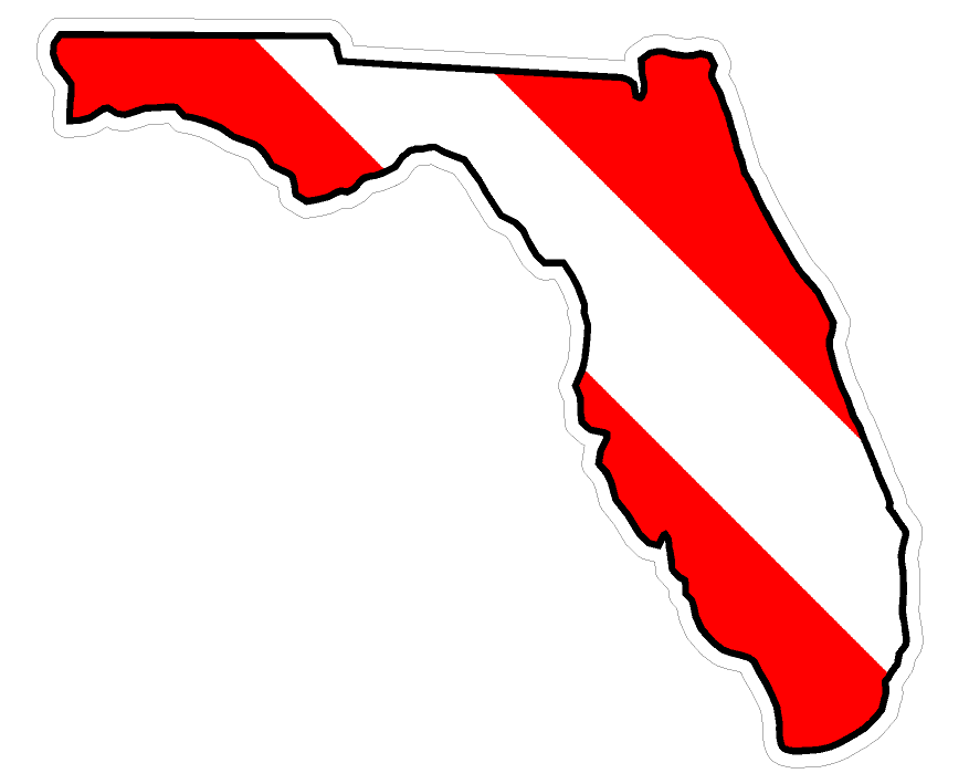 Florida State (Y1) Diver Down Flag Vinyl Decal Sticker Car Laptop/Netbook