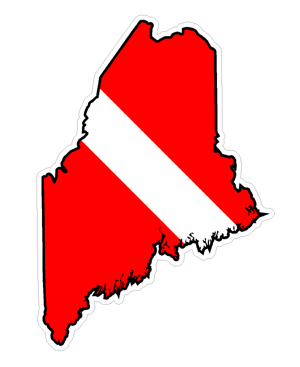 Maine State (B20) Diver Down Flag Yeti Tumbler Decal Sticker Laptop