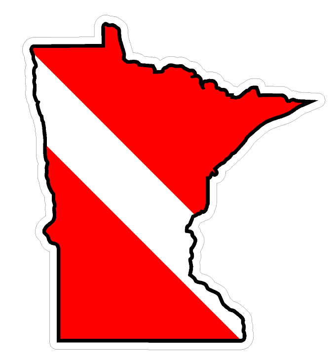 Minnesota State (Y24) Diver Down Flag Vinyl Decal Sticker Car Laptop/Netbook