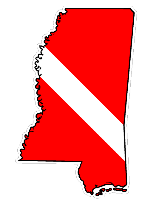 Mississippi State (B25) Diver Down Flag Yeti Tumbler Decal Sticker Laptop