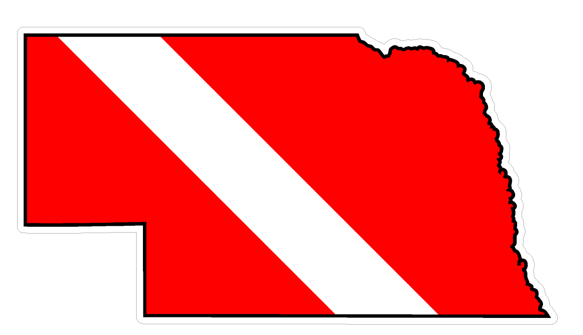Nebraska State (B28) Diver Down Flag Yeti Tumbler Decal Sticker Laptop