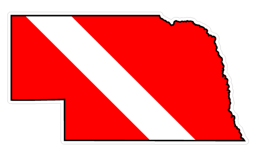 Nebraska State (Y28) Diver Down Flag Vinyl Decal Sticker Car Laptop/Netbook