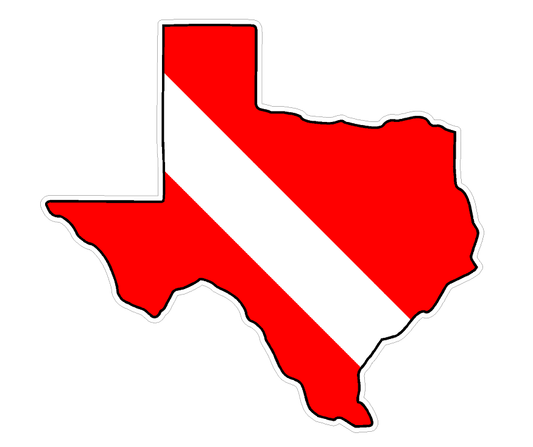 Texas State (Y2) Diver Down Flag Vinyl Decal Sticker Car Laptop/Netbook