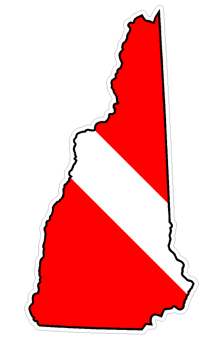 New Hampshire State (Y30) Diver Down Flag Vinyl Decal Sticker Car Laptop/Netbook