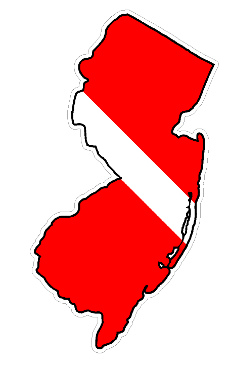 New Jersey State (B31) Diver Down Flag Yeti Tumbler Decal Sticker Laptop