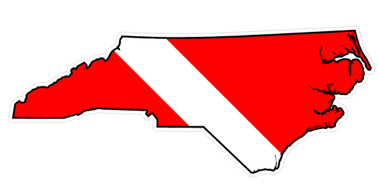 North Carolina State (Y34) Diver Down Flag Vinyl Decal Sticker Car Laptop/Netbook