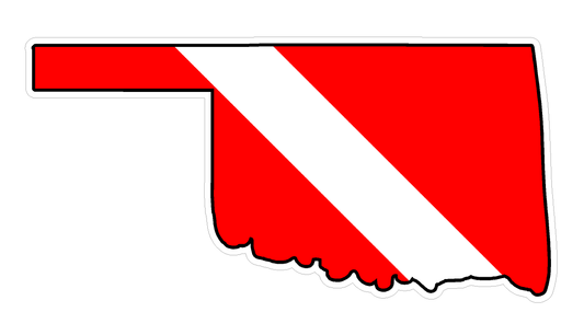 Oklahoma State (B37) Diver Down Flag Yeti Tumbler Decal Sticker Laptop