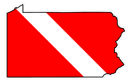 Pennsylvania State (B39) Diver Down Flag Yeti Tumbler Decal Sticker Laptop