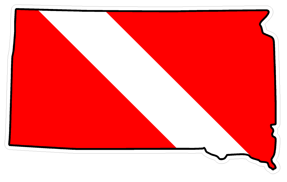South Dakota State (Y42) Diver Down Flag Vinyl Decal Sticker Car Laptop/Netbook