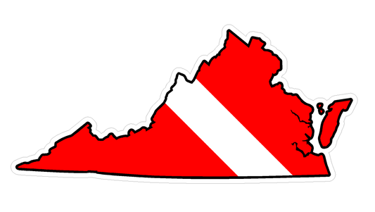 Virginia State (Y46) Diver Down Flag Vinyl Decal Sticker Car Laptop/Netbook