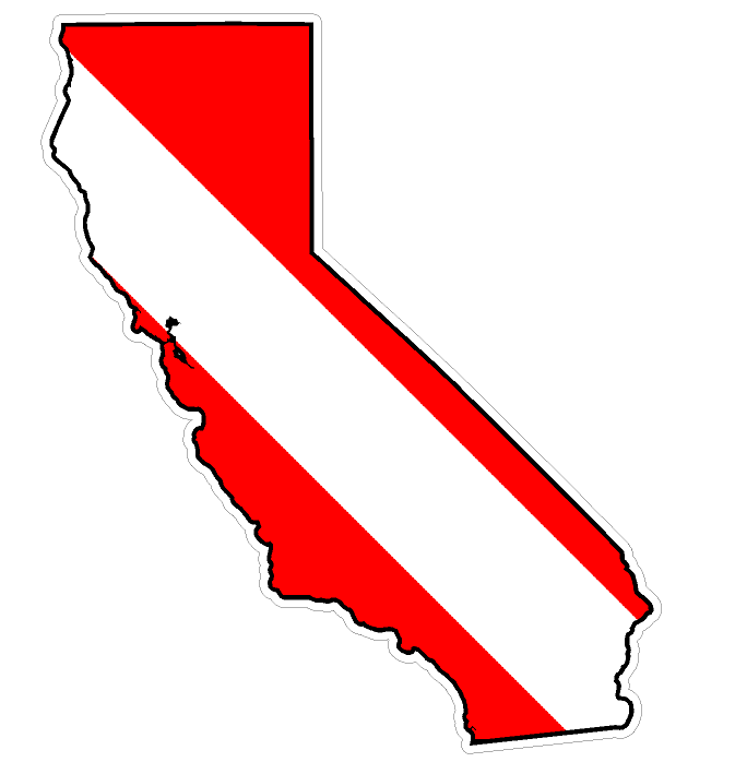 California State (B7) Diver Down Flag Yeti Tumbler Decal Sticker Laptop
