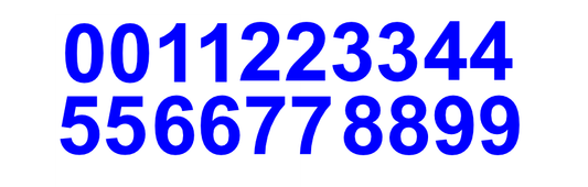 3" Inch Premium Mailbox Number Vinyl Decal Sticker Sheet (Blue)