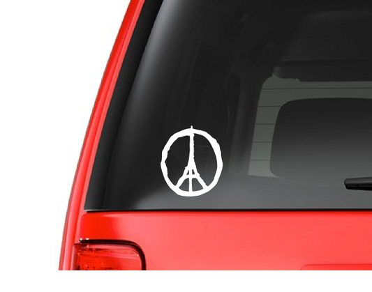 Eiffel Tower (M47) Paris Peace Sign Symbol Sketch France Support Vinyl Decal Sticker Car/Truck Laptop/Netbook Window