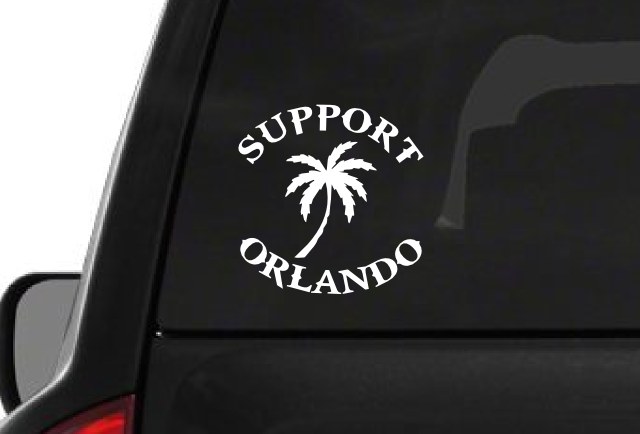 Support Orlando Palm Tree (F22) Vinyl Decal Sticker Car/Truck Laptop/Netbook Window