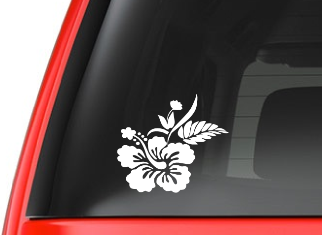 Hawaiian Hibiscus Flower (T6) Vinyl Decal Sticker Car/Truck Laptop/Netbook Window