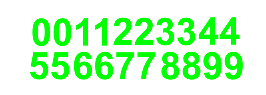 3" Inch Premium Mailbox Number Vinyl Decal Sticker Sheet (Lime Green)