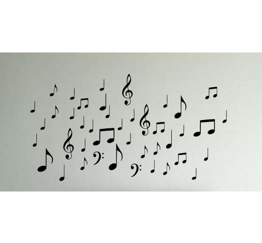 42 Music Notes (W20) Wall Decal Sticker Arts & Crafts/Mission Black and Greenstar