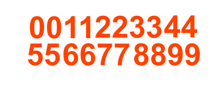 3" Inch Premium Mailbox Number Vinyl Decal Sticker Sheet (Orange)