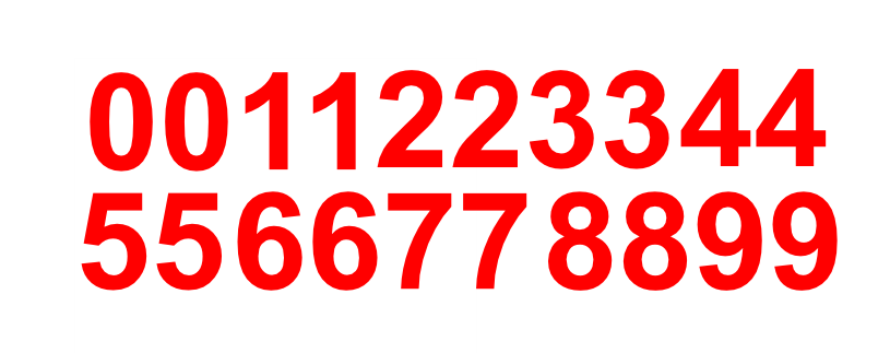 3" Inch Premium Mailbox Number Vinyl Decal Sticker Sheet (Red)