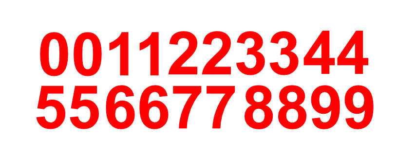 3" Inch Premium Reflective Mailbox Number Vinyl Decal Sticker Sheet (Red)