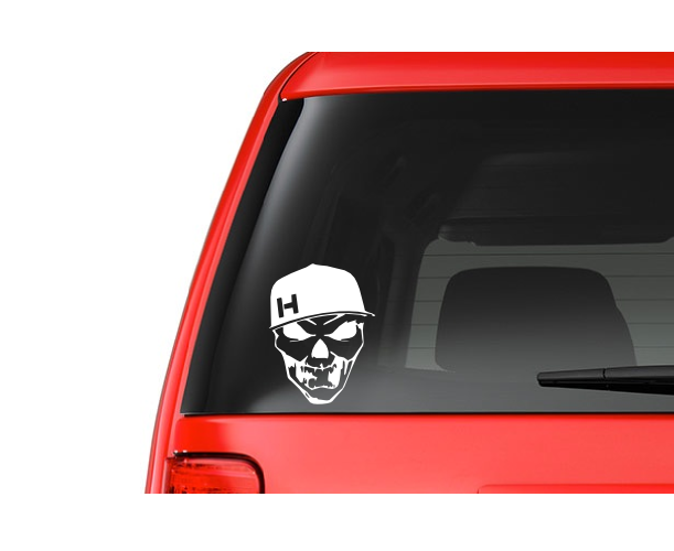 Skull with Hat (S2) Vinyl Decal Sticker Car/Truck Laptop/Netbook Window