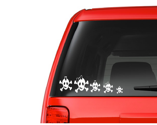 Skull Family (F13) Vinyl Decal Sticker Car/Truck Laptop/Netbook Window