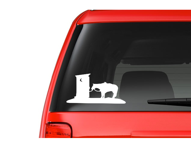 Outhouse and Horse (W3) Vinyl Decal Sticker Car/Truck Laptop/Netbook Window