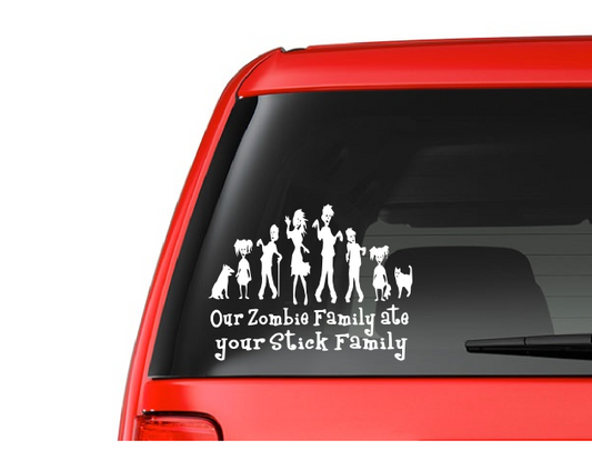 Zombie Family (F12) Vinyl Decal Sticker Car/Truck Laptop/Netbook Window